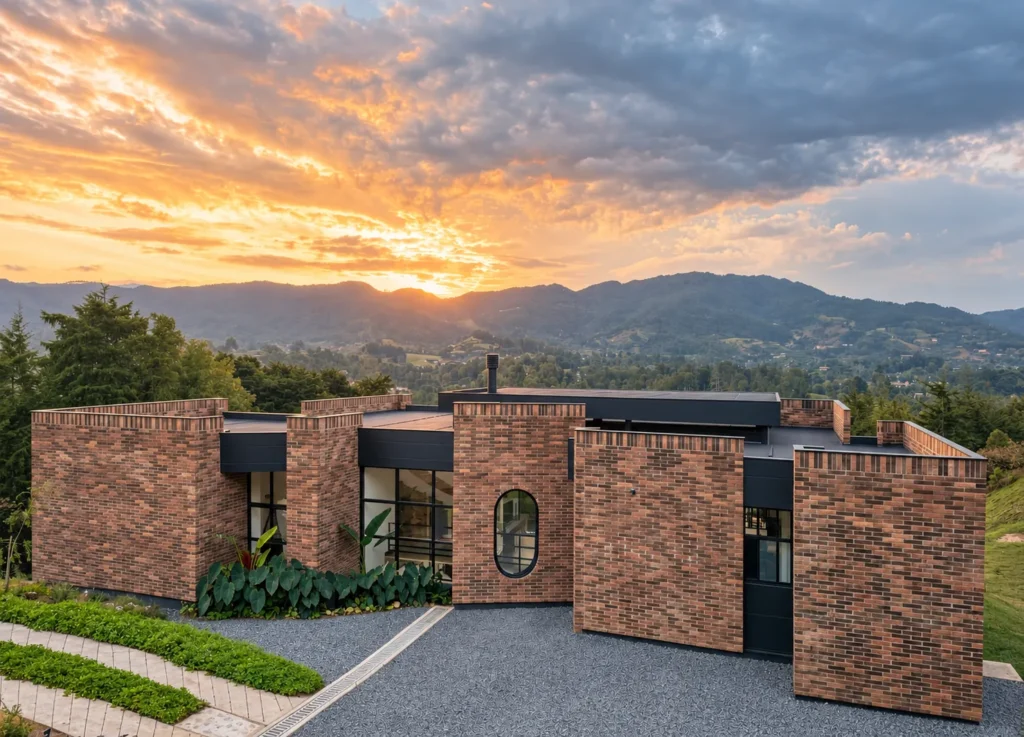 Casa Botero – fachada al atardecer, AV Taller