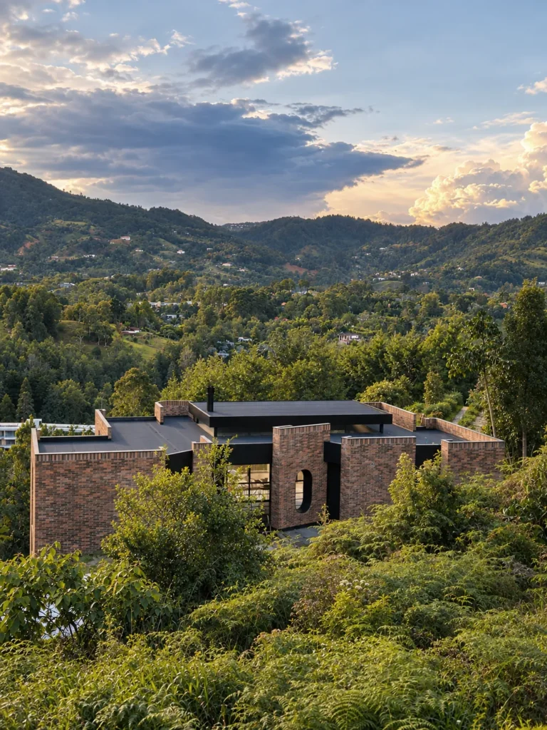 Casa Botero – la casa en ladrillo entre la vegetación con vista al valle, El Retiro