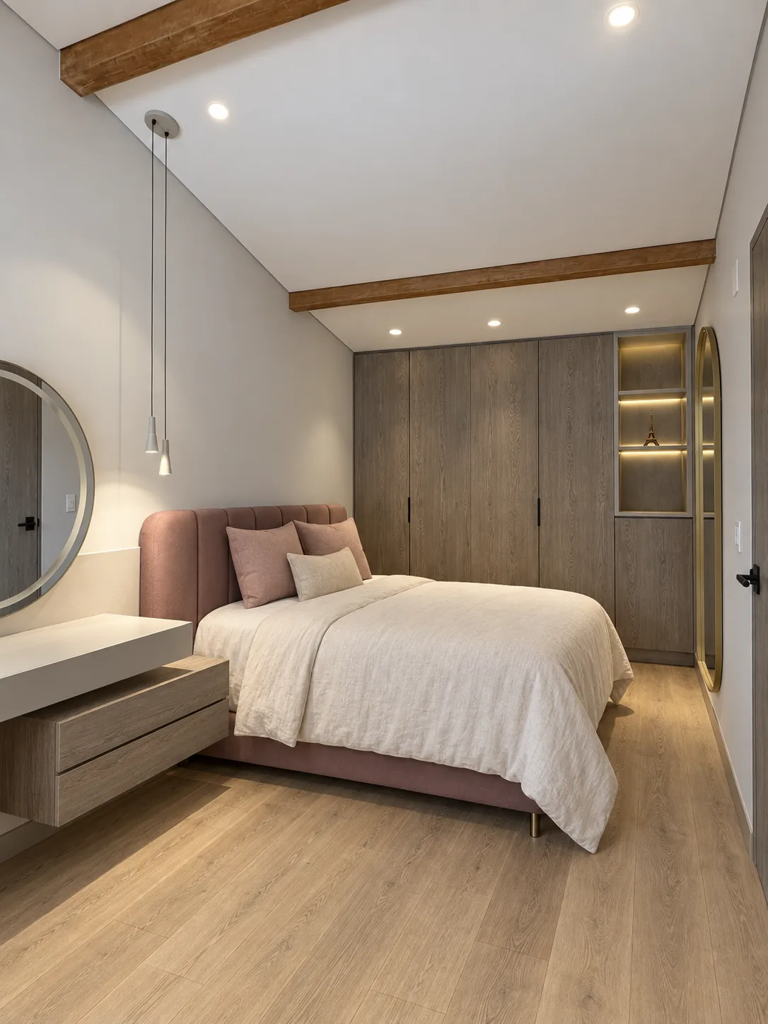 Casa Gascuña S&A – Girl’s bedroom with custom vanity and closet