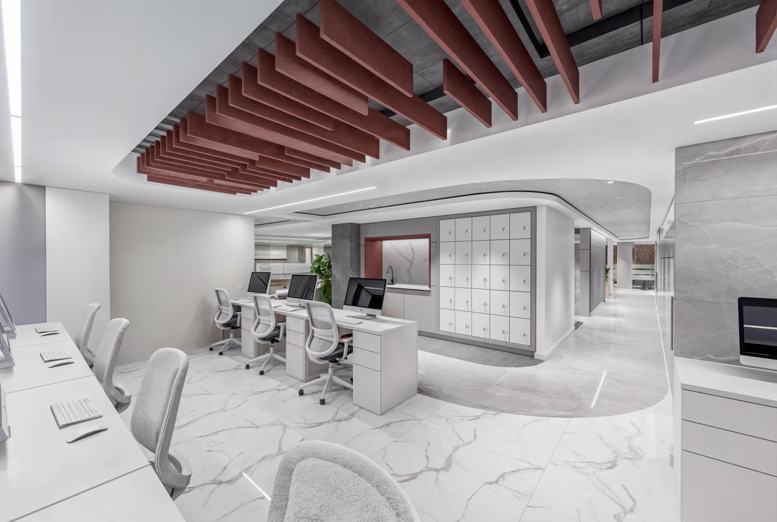 Maxicasa 05 – open-plan offices with slatted ceiling