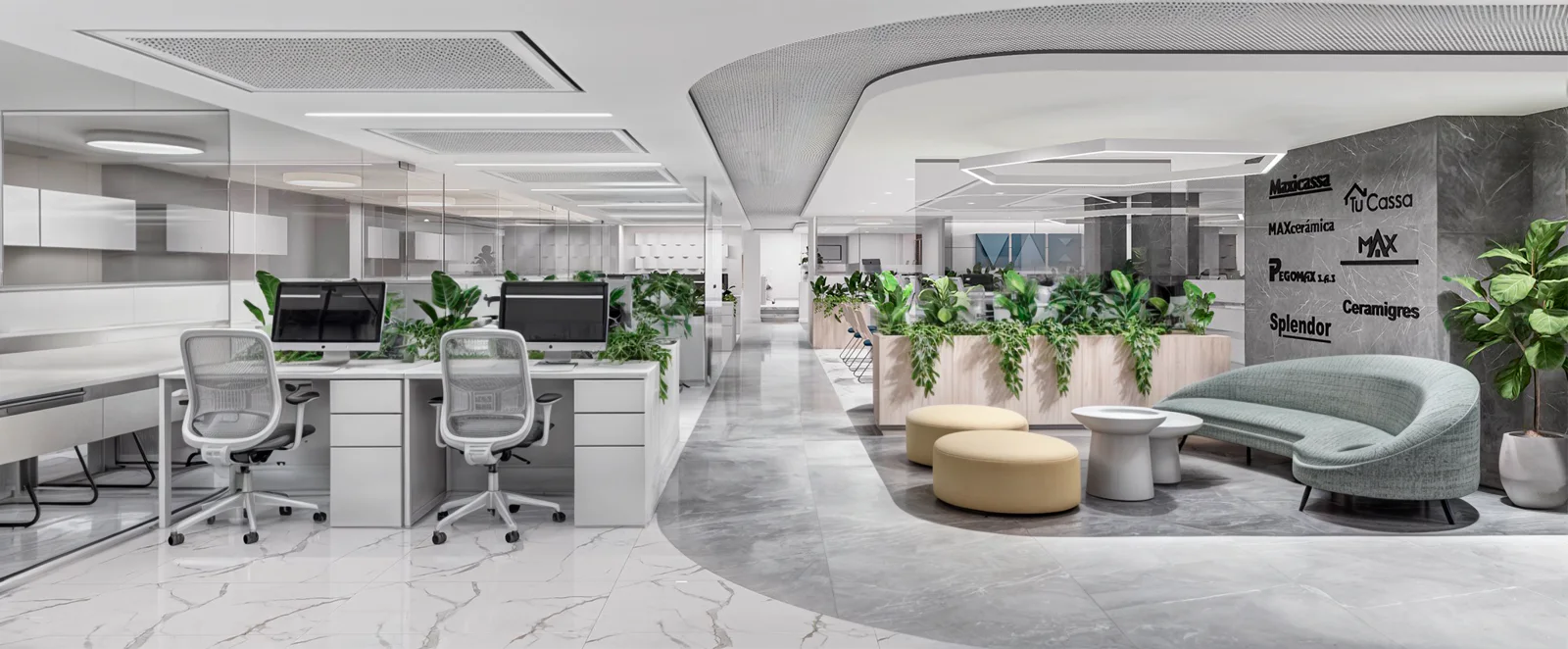 Maxicasa 05 – open work area with planters
